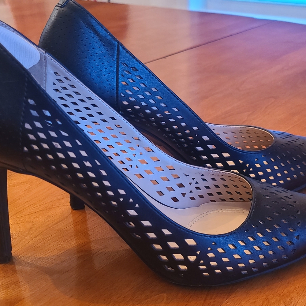 Unisa Black Perforated Heels